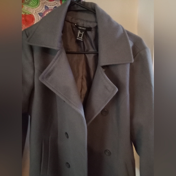 Unisex Gray forever21 short trench coat - Picture 2 of 14